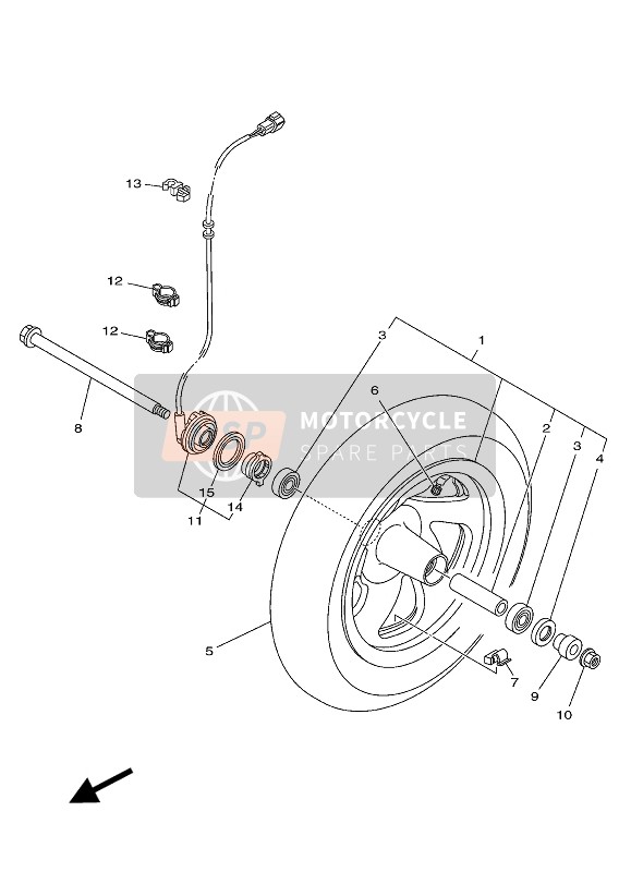 5RB253830000, Distanziale, Ruota, Yamaha, 0